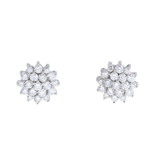 Convertible earrings in 18K white gold, diamonds and pearls 