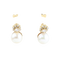 18K yellow gold earrings, cultured pearls and diamonds 