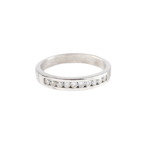 Halb-Eternity-Ring aus 18K Weißgold und Diamanten 
