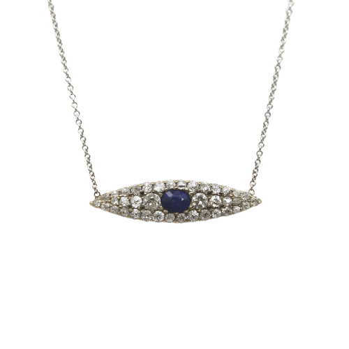 Collier Pendentif collier victorien en or 14K, diamants et saphir 58 Facettes A2009P