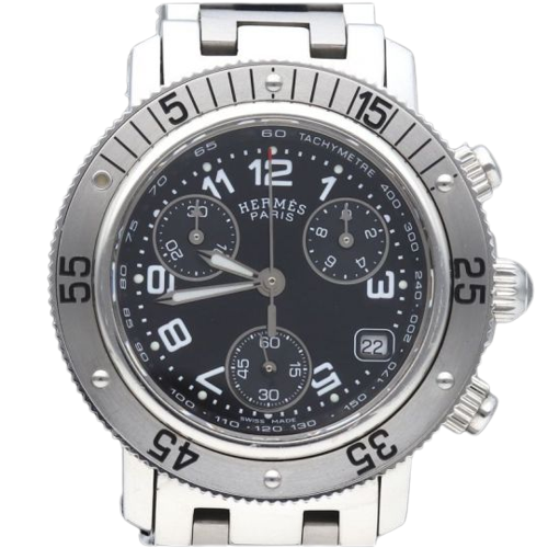 Hermès Clipper - Steel chronograph watch 