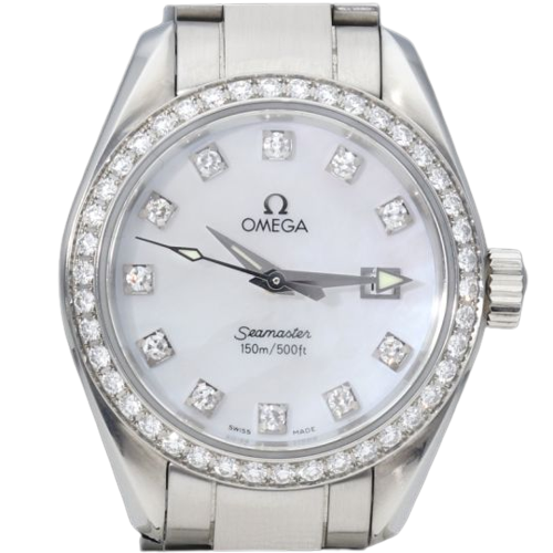 Omega Seamaster Aqua Terra - Lady's watch in steel and diamonds 
