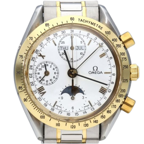 Omega Speedmaster - Automatic chronograph watch in yellow gold and steel 