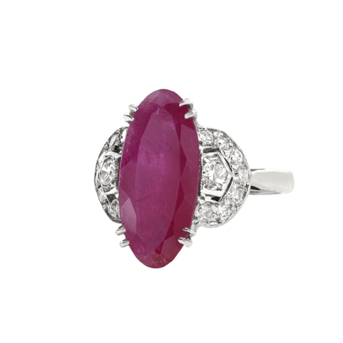 Bague 50 Bague rubis en or blanc et diamants 58 Facettes 61200063