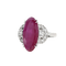 Anillo de oro blanco con rubíes y diamantes 