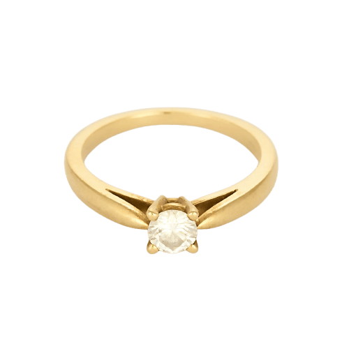 Bague 51 Van Cleef & Arpels Solitaire Bonheur - Bague solitaire en or jaune et diamant 58 Facettes B260183