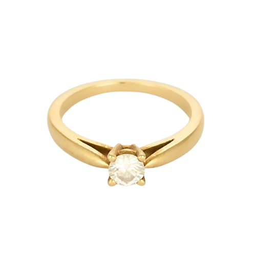 Van Cleef & Arpels Solitär Bonheur - Ring Solitär aus Gelbgold und Diamant 