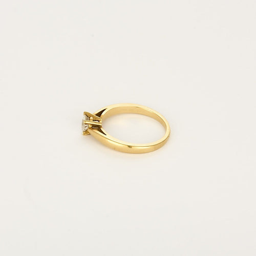 Bague 51 Van Cleef & Arpels Solitaire Bonheur - Bague solitaire en or jaune et diamant 58 Facettes B260183