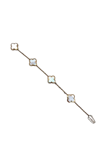 Pure Alhambra - 4-motif bracelet in yellow gold and mother-of-pearl 