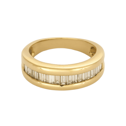 Bague 51 Alliance en or jaune et diamants baguette 58 Facettes B260217