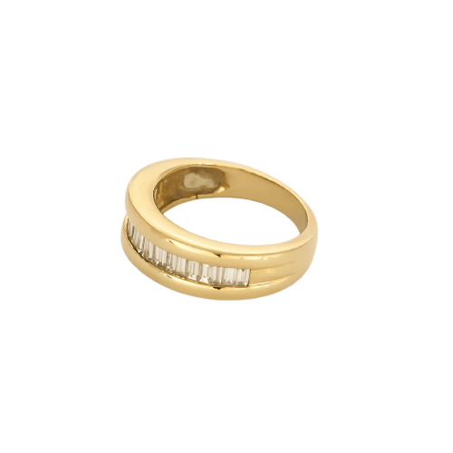 Bague 51 Alliance en or jaune et diamants baguette 58 Facettes B260217