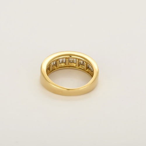 Bague 51 Alliance en or jaune et diamants baguette 58 Facettes B260217