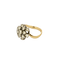Retro-Ring aus Gelbgold und Weißgold mit Diamanten 