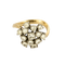 Retro-Ring aus Gelbgold und Weißgold mit Diamanten 