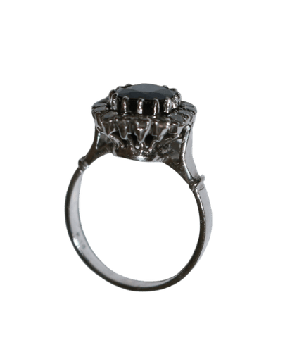 Bague 55.5 Bague marguerite en or blanc, saphir et diamants 58 Facettes 613