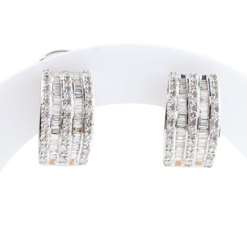 18K white gold hoop earrings with 1.17 ct diamonds 