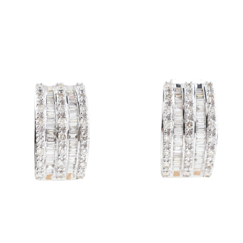 18K white gold hoop earrings with 1.17 ct diamonds 