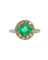 Art Deco - Ring in platinum, emerald and diamonds 