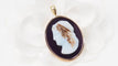 Pendentif Pendentif camée sur agate bleue en or jaune 14 kt 58 Facettes 32798