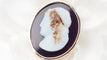 Pendentif Pendentif camée sur agate bleue en or jaune 14 kt 58 Facettes 32798