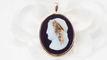 Pendentif Pendentif camée sur agate noire en or jaune 14k 58 Facettes 32798