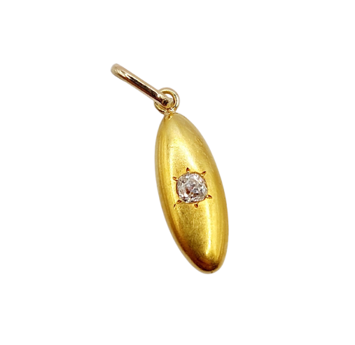 Pandantiv marquise Art Deco din aur de 18k și diamant 