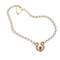 Collar de perlas cultivadas en oro amarillo, rubíes y diamantes 