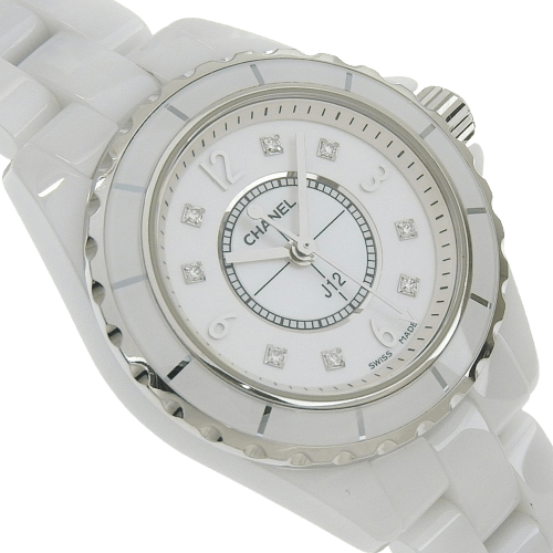 Montre Chanel J12 - Montre en céramique et acier avec diamants 58 Facettes cmmmjpcomw