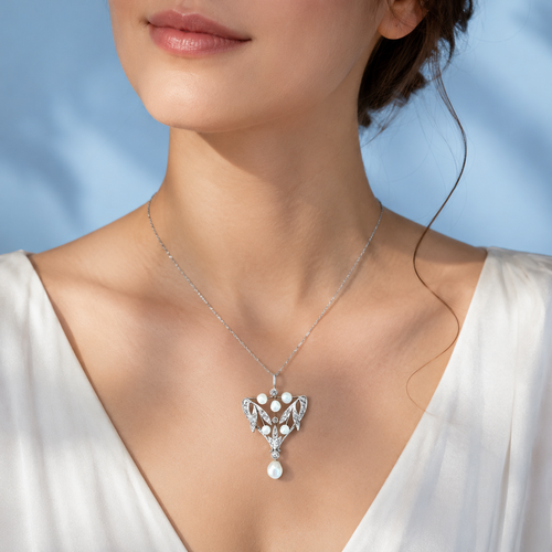 Collier Art Nouveau perles fines et diamants or 18K — certifié LFG.png
