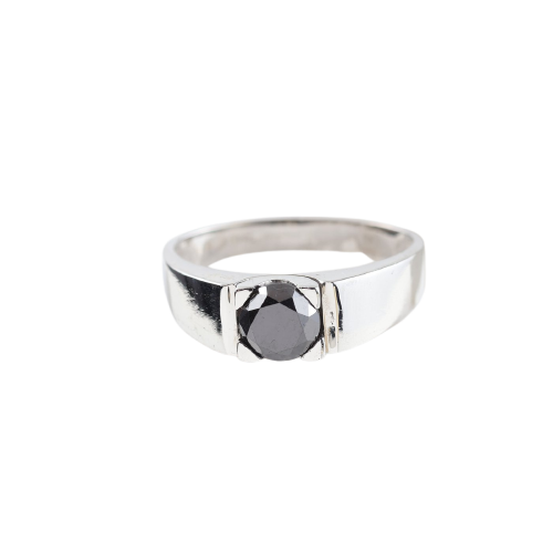 18K white gold ring with 1.68 ct black diamond 