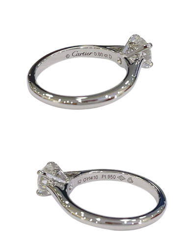 Cartier 1895 - Ring in platinum and 0.8 ct diamond 