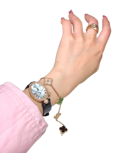 Van Cleef & Arpels Vintage Alhambra - Bracelet in rose gold, diamond, and mother-of-pearl 