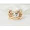 Bague 53.5 Bague Tank ancienne des années 1940 en or bicolore 18k et diamants 58 Facettes 33465