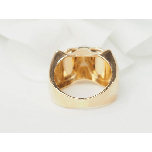 Bague 53.5 Bague Tank ancienne des années 1940 en or bicolore 18k et diamants 58 Facettes 33465