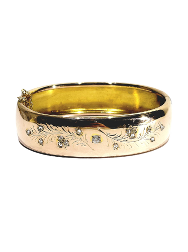 Bransoletka typu cuff z 18-karatowego różowego złota i diamentów 