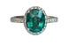 White gold cocktail ring, 2.08 ct Lagoon tourmaline and diamonds 