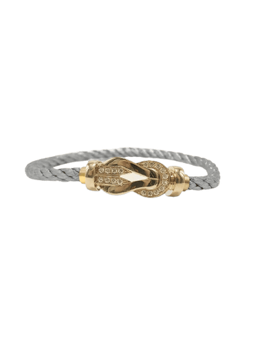 Bracelet Fred Chance Infinie - Bracelet GM en or jaune 18K, acier et diamants 58 Facettes SKU/
