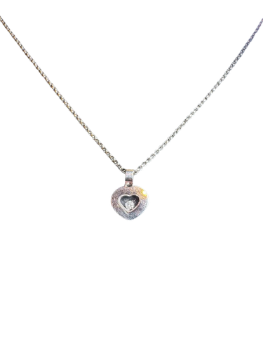 Chopard Happy Diamonds - Колие със сърце от бяло злато и подвижен диамант 