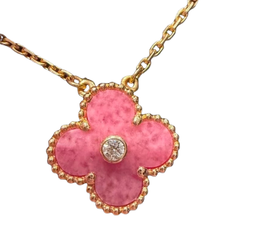 Van Cleef & Arpels - Holiday 2021-halskæde i rosaguld, rhodonit og diamant 