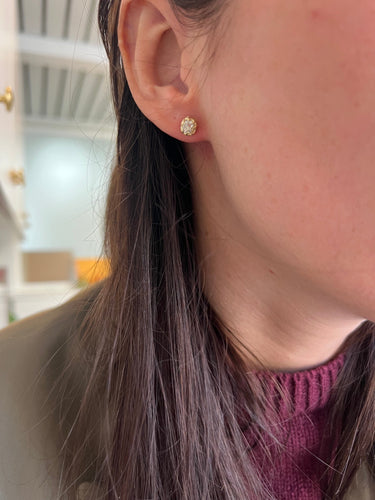 Boucles d'oreilles Boucles d’oreilles puces anciennes en or 18K et diamants taille ancienne 58 Facettes