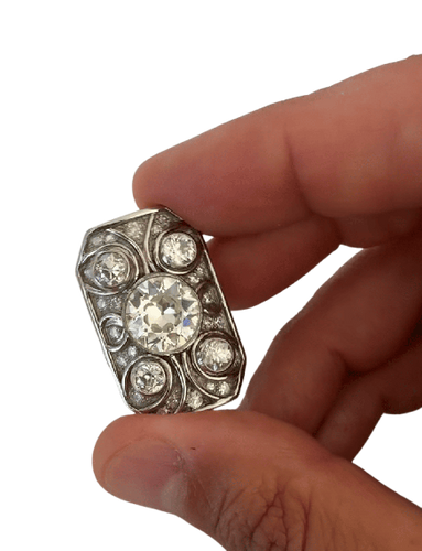 Constellation - Anel Art Deco em Platina e diamantes 