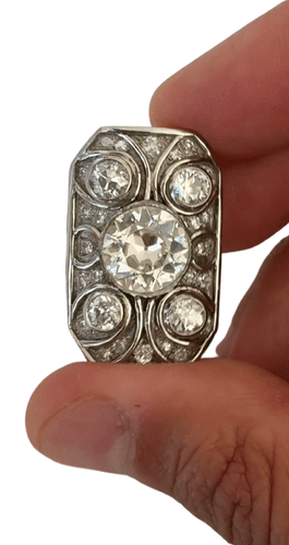 Constellation - Anel Art Deco em Platina e diamantes 
