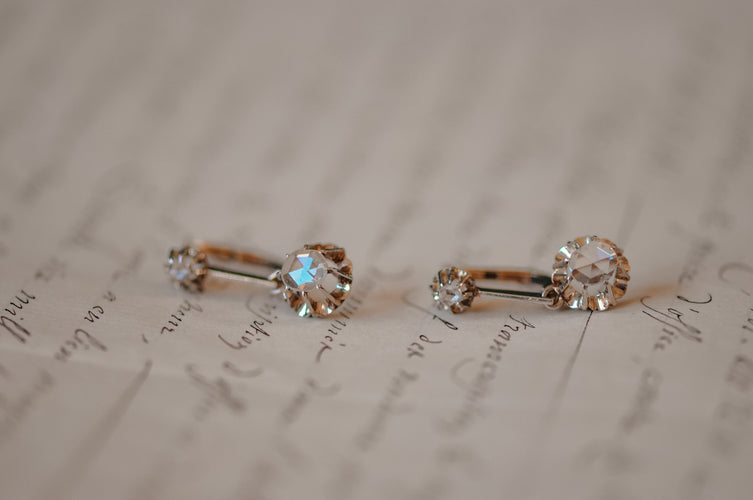 Boucles d'oreilles Boucles d'oreilles antiques en diamants taille rose 58 Facettes