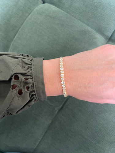 Bracelet Bracelet jonc - Bracelet en or 18K avec diamants taille ancienne 58 Facettes