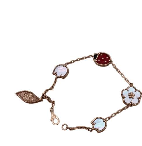 Bracelet Lucky Spring - Bracelet 5 motifs en or rose et pierres 58 Facettes jnci89