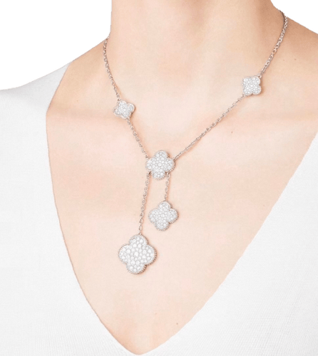 Collier Magic Alhambra - Collier 6 motifs en or blanc et diamants 58 Facettes jnci91