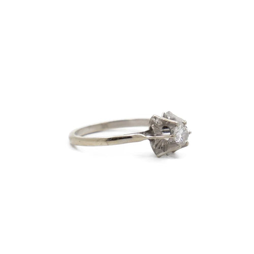 Bague 54.5 Solitaire - Bague diamant en or gris rosé 58 Facettes REF2234