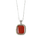 Collier Collier Pendentif Art Déco Diamant Cornaline et Perles sur Argent 58 Facettes