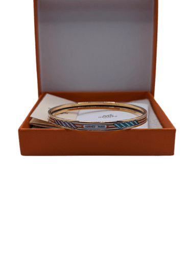 Bracelet Hermès Quadrige - Bracelet jonc en plaqué or et émail 58 Facettes 1254