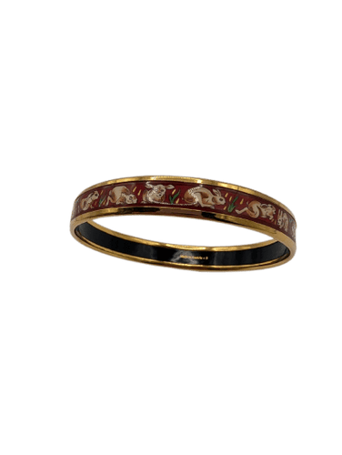 Bracelet Hermès 1001 Lapins - Jonc en plaqué or et émail 58 Facettes 1246